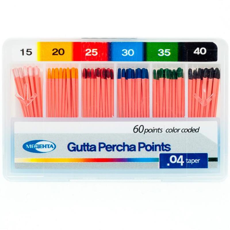 Штифты гуттаперчевые 04 №15-40 60шт Dispodent купить
